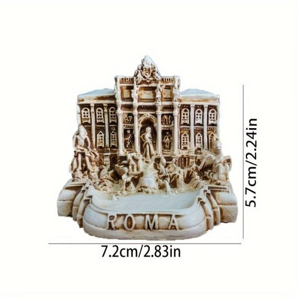 Goodsright Decor 1pc, Resin Miniature Trevi Fountain, Roman Church Sculpture, Rome Italy Sand Tray, Psychological Sandplay