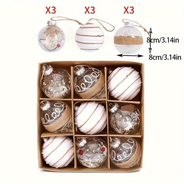 Goodsright Decor 9pcs 3.15inch Christmas Ball Pendant, Pendant, Pendant Decor Ornament, Scene Decor, Room Decor, Home Decor, Window Decor Pendant, Holiday Party Decor