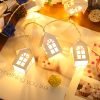 Goodsright Decor 1pc, 4.9ft 10 Lights, Small House String Lights, LED Christmas Decorative Lights, Cabin String Lights, Room And Bedroom Decor