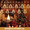 Goodsright Decor 1 Set, Christmas LED Fairy Lights, 120LED 9.8FT, Holiday Light, Curtain Light, Hanging String Lighting With Snowflake, Tree Shaped Ring Decorations, Christmas Window Curtain Lights Ornament, Indoor Hanging Lights With Remote Control
