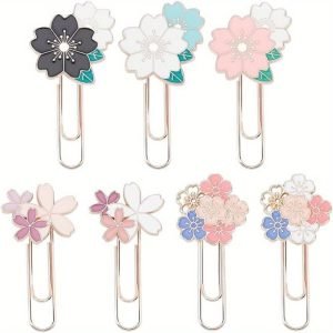 1698124855037-91cae671f8ee4b1199e0ed865e8c5283-goods Goodsright Decor 7pcs Cute Cherry Paper Clips Bookmark, Blossom Paper Clips Cute Funny Colorful Sunflower Daisy Sakura Paperclip Planner Accessories For Office Supplies Marking Notebook Scrapbooks 2.5??1.2 Inch
