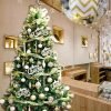 Goodsright Decor 30pcs Large 60MM Golden & White Painted Shatterproof Christmas Tree Ornaments - Traditional Festive Hanging Decorations for Wedding and Holiday - Durable Plastic Material, No Feathers, Easy to Hang