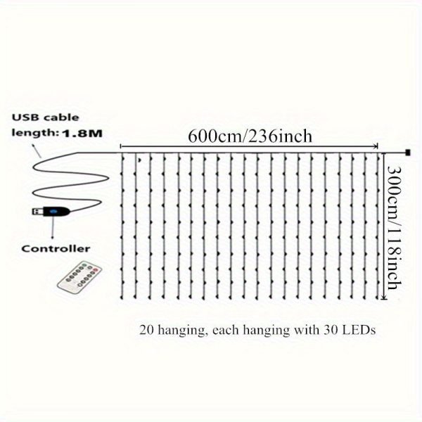 Goodsright Decor Charming 600LED USB Curtain Lights with Remote ?C Transform Spaces with Cozy Yellow Ambiance for Weddings & Celebrations