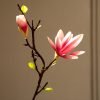 Goodsright Decor 1pc, Artificial Chinese Water Lily & Magnolia Flowers With Ceramic Vase Set, Tabletop Decor, Living Room & Dining Table Decorative Bonsai Display Accessories