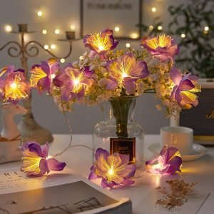 Goodsright Decor 1pc Decorative String Lights, Creative 10 LED Warm Light Garden Theme Fairy String Lights, 2M/6.56FT LED Strip Lights String Flower Light Christmas Party Garden Light Lamp
