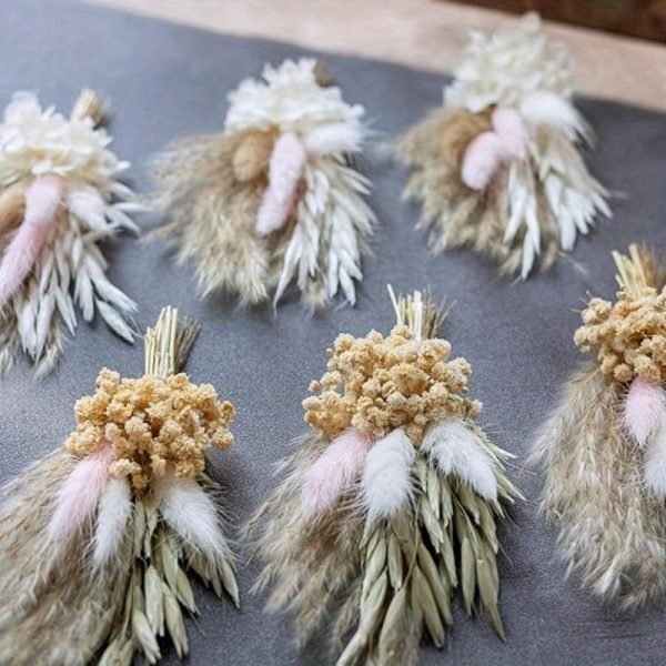 Goodsright Decor 6-Pack Rustic Chic Artificial Flower Bouquets - Realistic Faux Floral Arrangements for Wedding Table Centerpieces, DIY Crafts, and Elegant Home Decor - Perfect for Adding a Touch of Elegance and Sophistication