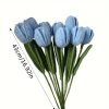 Goodsright Decor 6pcs Contemporary Style Crocheted Tulips - Handmade Artificial Flower Bouquet with Stems and Leaves, Decorative Faux Floral Arrangement for Home and Table Decor
