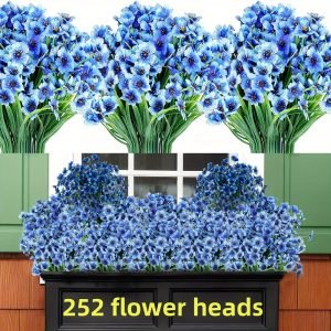 Goodsright Decor 252pcs, Fashionable And Beautiful Violet Artificial Flowers.wedding.photo Shoot.living Room, Dining Room, Bedroom, Study, Office.indoor And Outdoor Holiday Party Decoration Flowers, Anti-UV