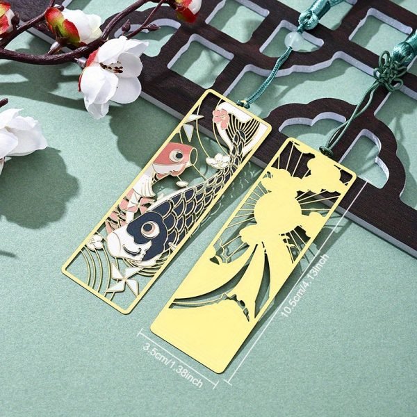 Goodsright Decor 4Pcs Japanese Style Metal Bookmarks, Fushimi Wind Gift Box, Traditional East Asian Souvenir, Elegant Design, Durable Other Metal Materials