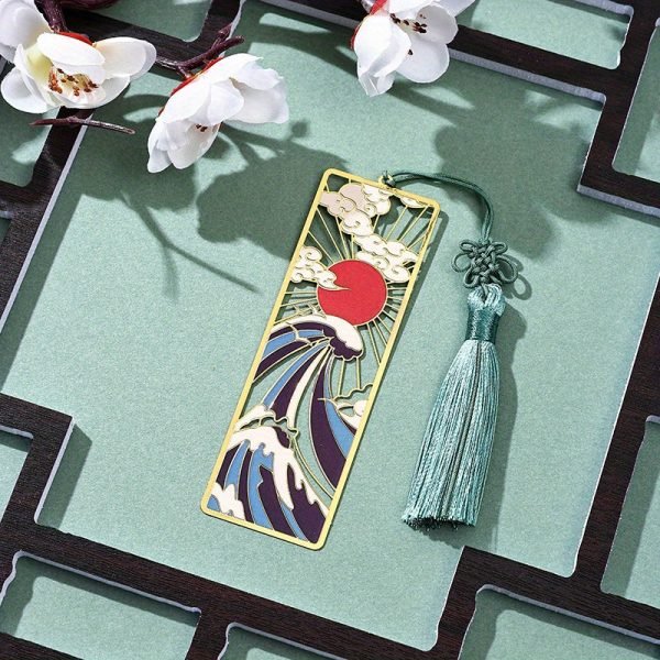 Goodsright Decor 4Pcs Japanese Style Metal Bookmarks, Fushimi Wind Gift Box, Traditional East Asian Souvenir, Elegant Design, Durable Other Metal Materials