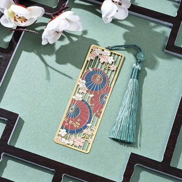 Goodsright Decor 4Pcs Japanese Style Metal Bookmarks, Fushimi Wind Gift Box, Traditional East Asian Souvenir, Elegant Design, Durable Other Metal Materials