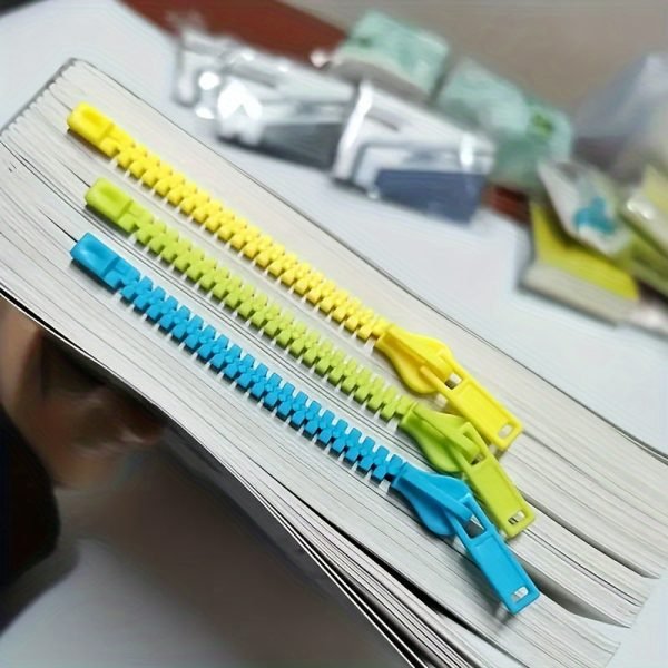 Goodsright Decor 3-Pack Creative 3D Zipper Plastic Bookmark Set - Reading Page Marker for Students, Kawaii Stationery Gift for Boys and Girls