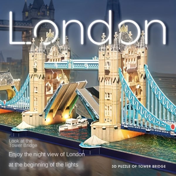 Goodsright Decor Large Led London Twin Bridge 3D Puzzle Set - Classic Style, Battery-Powered (Aa), Perfect For Valentine'S Day Gift, Ages 8-12