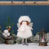 Goodsright Decor 3 PCS Hanging Christmas Angel Girl Ornaments with Antlers and Wings, Plush Festive Tree Pendants for Holiday Party Decor, Material Blend of Plastic, Cloth, Linen - Perfect for Christmas and New Year Celebrations