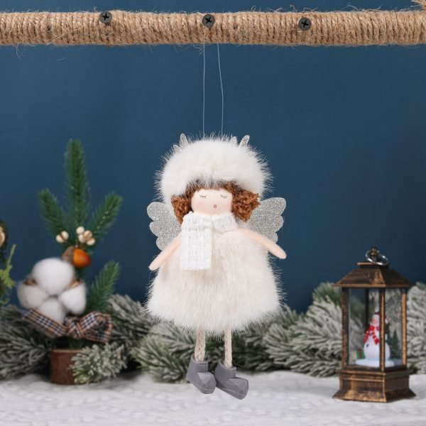 Goodsright Decor 3 PCS Hanging Christmas Angel Girl Ornaments with Antlers and Wings, Plush Festive Tree Pendants for Holiday Party Decor, Material Blend of Plastic, Cloth, Linen - Perfect for Christmas and New Year Celebrations