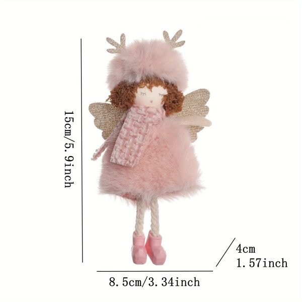 Goodsright Decor 3 PCS Hanging Christmas Angel Girl Ornaments with Antlers and Wings, Plush Festive Tree Pendants for Holiday Party Decor, Material Blend of Plastic, Cloth, Linen - Perfect for Christmas and New Year Celebrations