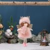 Goodsright Decor 3 PCS Hanging Christmas Angel Girl Ornaments with Antlers and Wings, Plush Festive Tree Pendants for Holiday Party Decor, Material Blend of Plastic, Cloth, Linen - Perfect for Christmas and New Year Celebrations