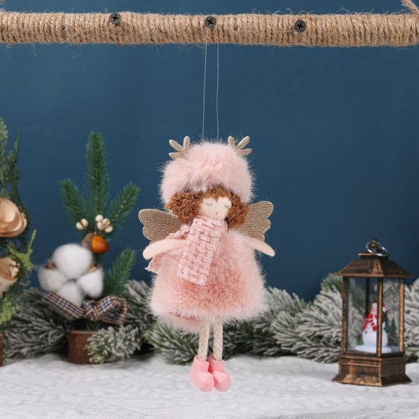 Goodsright Decor 3 PCS Hanging Christmas Angel Girl Ornaments with Antlers and Wings, Plush Festive Tree Pendants for Holiday Party Decor, Material Blend of Plastic, Cloth, Linen - Perfect for Christmas and New Year Celebrations