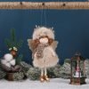 Goodsright Decor 3 PCS Hanging Christmas Angel Girl Ornaments with Antlers and Wings, Plush Festive Tree Pendants for Holiday Party Decor, Material Blend of Plastic, Cloth, Linen - Perfect for Christmas and New Year Celebrations