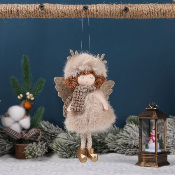 Goodsright Decor 3 PCS Hanging Christmas Angel Girl Ornaments with Antlers and Wings, Plush Festive Tree Pendants for Holiday Party Decor, Material Blend of Plastic, Cloth, Linen - Perfect for Christmas and New Year Celebrations
