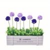 Goodsright Decor Glam Style Decorative Artificial Flower Swags with Realistic Faux Lavender and Hydrangea Set in Wooden Fence Pot for Balcony, Living Room Window Display