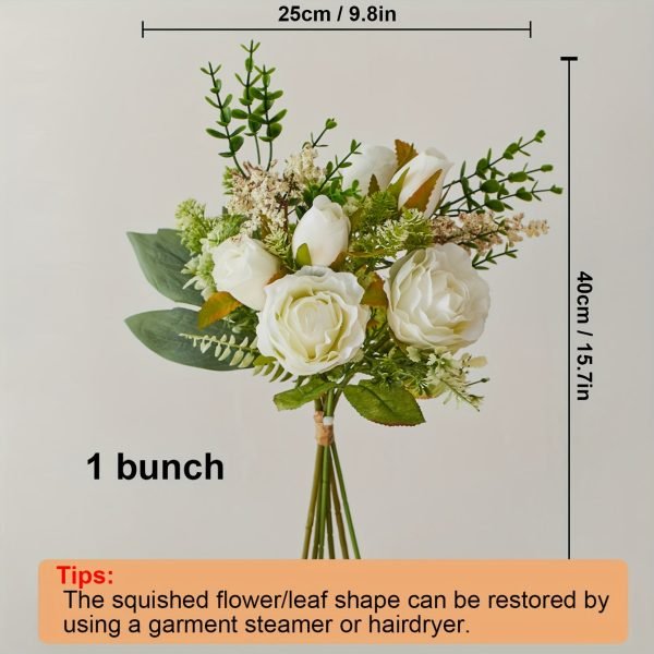1878582ae46c3caa03fab6cab70d9c06 Goodsright Decor 1 Bundle of Lifelike Simulation Rose Flowers - Artificial Wedding Bouquet for Farmhouse Home Boho Decor, Table Centerpieces, DIY Decorations, Spring Summer Room Decor, and Aesthetic Home Accents