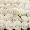 Goodsright Decor 50pcs Ultra-Realistic White Artificial Roses with Stem - Elegant Decor for Home, Parties, & Weddings - Perfect for DIY Bouquets, Centrepieces, & Romantic Arrangements