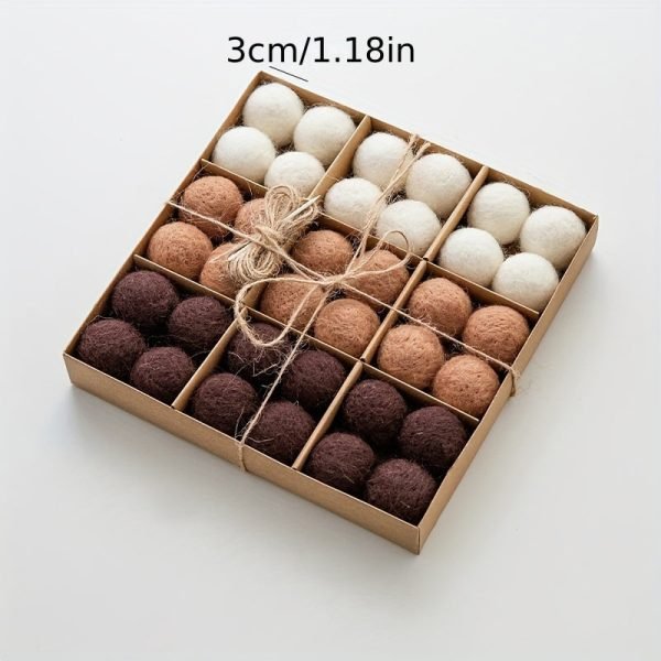Goodsright Decor 36-Pack Wool Felt Balls, 1.18in Christmas Tree Ornaments, European Style, Festive Window & Scene Decor, Holiday Decorations, Boxed Set