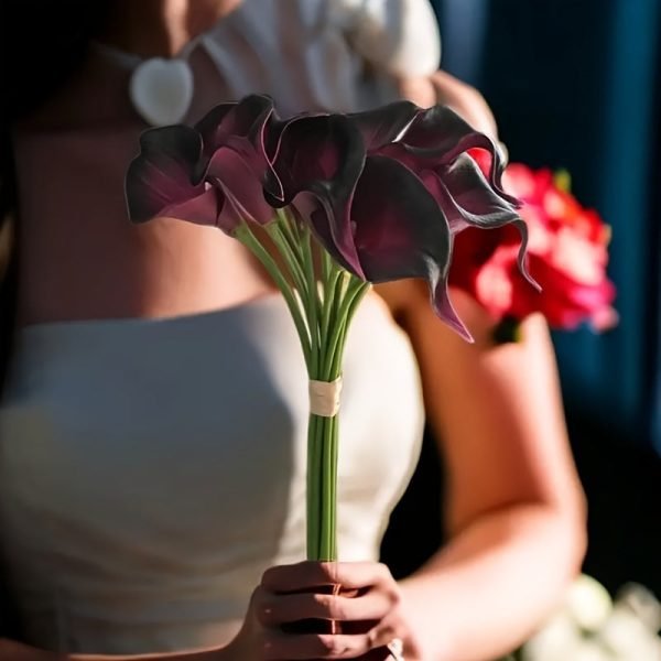 Goodsright Decor 12pcs Real Touch Artificial Calla Lily Flowers Bouquet - Lifelike Decor for Wedding Party, Living Room, Bedroom, Dining Table, Office - Perfect Mothers Day Gift or Any Occasion