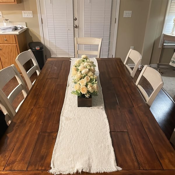 Goodsright Decor Rustic Wood Tray with Lifelike Artificial Flowers - Stylish Farmhouse Centerpiece for Dining & Living Rooms - Durable Coffee Table Decor