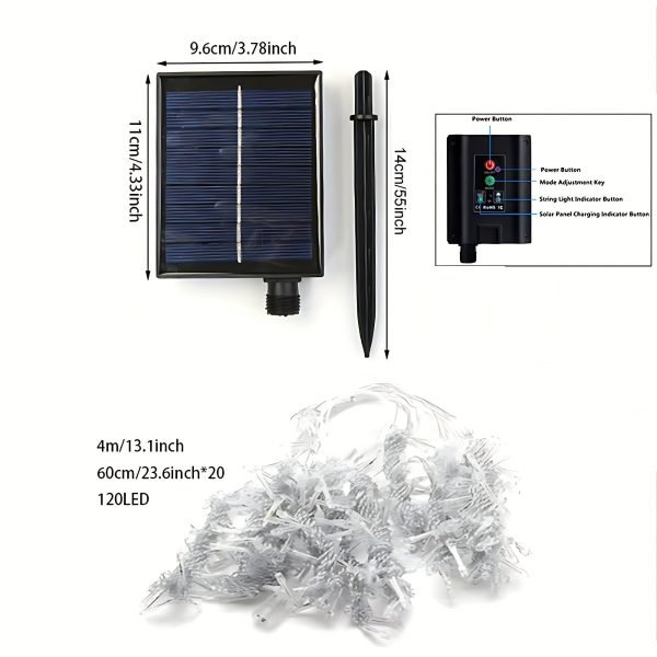 Goodsright Decor 1 Pack New Solar Panel LED Fairy Lights Outdoor Holiday Lights, Wedding Party Decorative Lights, Thanksgiving Christmas Halloween Wreaths For Street Decorations