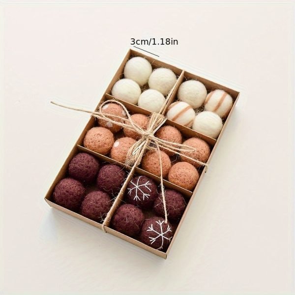 Goodsright Decor 36-Pack Wool Felt Balls, 1.18in Christmas Tree Ornaments, European Style, Festive Window & Scene Decor, Holiday Decorations, Boxed Set