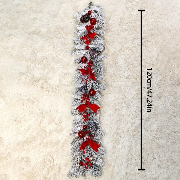 36fe55e9f3d487b293c7b28f40a48376-1 Goodsright Decor 1pc Glamorous Christmas Flocking Wreath - Door Hanging Decoration with Rattan Reverse Hanging Tree Design, Festive Holiday Decor, No Feathers, Ideal for Indoor and Outdoor Use