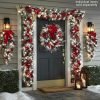 37d5dc2cf7f718df28ca25f4a870c07a-1 Goodsright Decor 1pc Glamorous Christmas Flocking Wreath - Door Hanging Decoration with Rattan Reverse Hanging Tree Design, Festive Holiday Decor, No Feathers, Ideal for Indoor and Outdoor Use