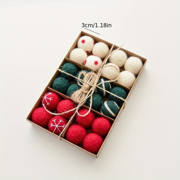 Goodsright Decor 36-Pack Wool Felt Balls, 1.18in Christmas Tree Ornaments, European Style, Festive Window & Scene Decor, Holiday Decorations, Boxed Set