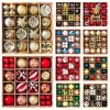 3f52fbc227df78ed8ca608b7cb2f5d9f-1 Goodsright Decor 42pcs Christmas Balls Gifts Christmas Tree Decorations, Christmas Tree Decoration Sets Red Platinum Pink Blue Christmas Balls Shatterproof Hanging Tree Decorations Large And Small Decorations, Christmas Tree Decorations Holiday Party