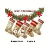 Goodsright Decor 5pcs Christmas Socks, Family Parties, Large Burlap Cartoon Christmas Socks, Home Decoration, Rural Farmhouse Stockings, Set Of Christmas Decorations, Scene Decor, Room Decor, Home Decor, Holiday Party Decor, Christmas Decor