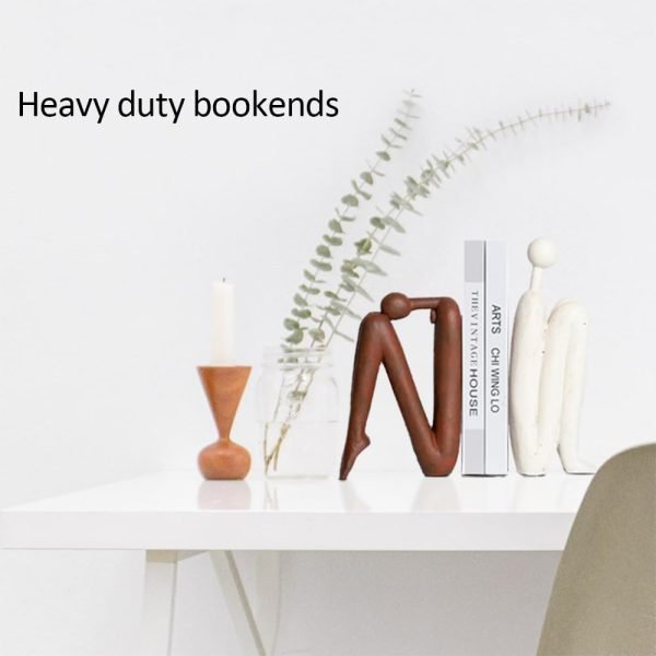 Goodsright Decor Decorative Bookends for Heavy Books, Thinker Statue Book Holders for Shelves & Office Desk, Abstract Decor Aesthetic Book Ends Stoppers, Modern Bookshelf Decoration