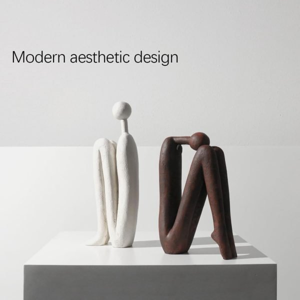 Goodsright Decor Decorative Bookends for Heavy Books, Thinker Statue Book Holders for Shelves & Office Desk, Abstract Decor Aesthetic Book Ends Stoppers, Modern Bookshelf Decoration