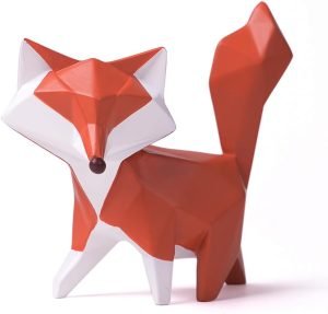 Goodsright Decor Fox Figurine Statue Gifts Modern Sculpture Decor Home Gifts Animal Arts Polyresin Geometric Crafts 4.0 inch
