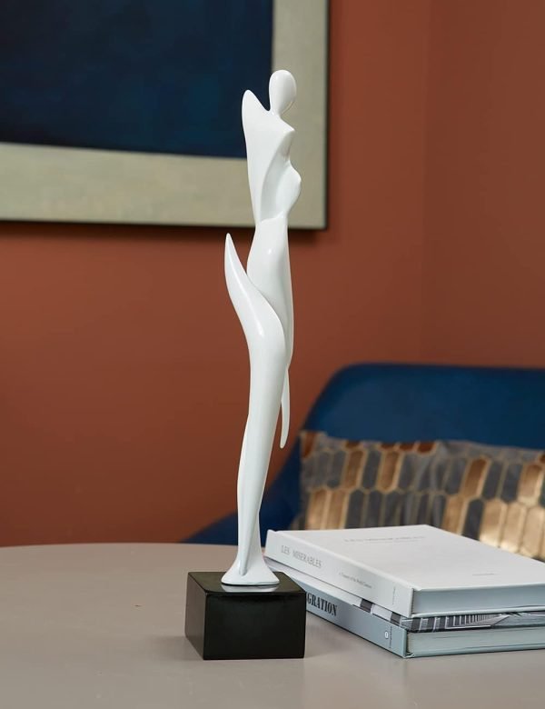 Goodsright Decor Woman Statue Figurine Lady Sculpture Modern Decor Yoga Gifts Abstract Arts Polyresin Table Centerpiece Crafts White 16.5 inch