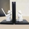51YHkynuh0L._AC_SL1500 Goodsright Decor Chivalrous Samurai Bookends, Modern Chinese Tai Chi Character Book Ends, Heavy Abstract Bookend, Japanese Warrior Statue Book Stoppers, Kongfu Non-Slip Crafts Book Ends, for Office Home Decor(Color:B)
