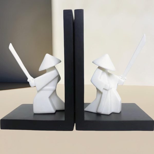 51YHkynuh0L._AC_SL1500 Goodsright Decor Chivalrous Samurai Bookends, Modern Chinese Tai Chi Character Book Ends, Heavy Abstract Bookend, Japanese Warrior Statue Book Stoppers, Kongfu Non-Slip Crafts Book Ends, for Office Home Decor(Color:B)