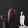 Goodsright Decor Decorative Bookends for Heavy Books, Thinker Statue Book Holders for Shelves & Office Desk, Abstract Decor Aesthetic Book Ends Stoppers, Modern Bookshelf Decoration