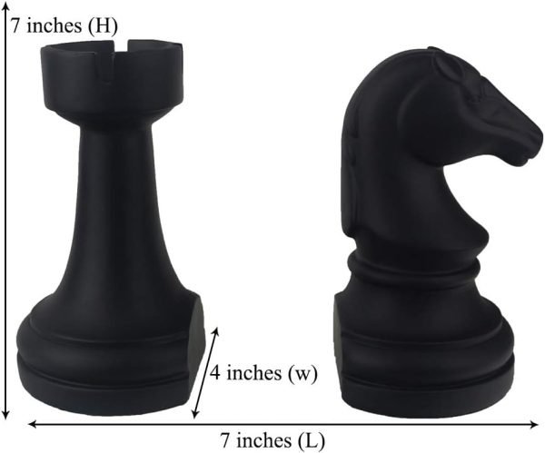 51wf9jJbsTL._AC_SL1000 Goodsright Decor Decorative Bookends Chess Bookends, Book Shelf Decor Book Ends for Heavy Books, Heavy Bookends Book Stoppers for Desk Decoration, Unique Bookends Decor for Office Home (Chess Bookends)