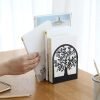 Goodsright Decor Metal Bookend, Tree of Life bookend for Shelves, Home Decorative Bookends for Heavy Books, Black Non-Skid Book Stopper, 7 x 5.5 x 3.5 inch (1 Pair)