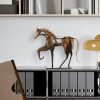 Goodsright Decor Metal Horse Statue Decor, Handmade Strong Modern Horse Sculpture Handicraft, Rustic Metal Statue Decorations Gift for Home Office Desk Figurine (Brown)