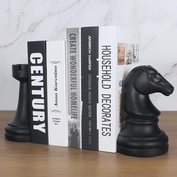 61BcW4jGSJL._AC_SL1000 Goodsright Decor Decorative Bookends Chess Bookends, Book Shelf Decor Book Ends for Heavy Books, Heavy Bookends Book Stoppers for Desk Decoration, Unique Bookends Decor for Office Home (Chess Bookends)