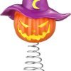 Goodsright Decor Halloween Pumpkin Skull Ghost Miniature Tree Topper Spooky Halloween Ornaments Pumpkin Halloween Tree Topper 4 Inches Mini Halloween Christmas Tree Ornaments for Halloween Party (Ghost)