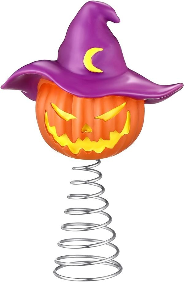 Goodsright Decor Halloween Pumpkin Skull Ghost Miniature Tree Topper Spooky Halloween Ornaments Pumpkin Halloween Tree Topper 4 Inches Mini Halloween Christmas Tree Ornaments for Halloween Party (Ghost)